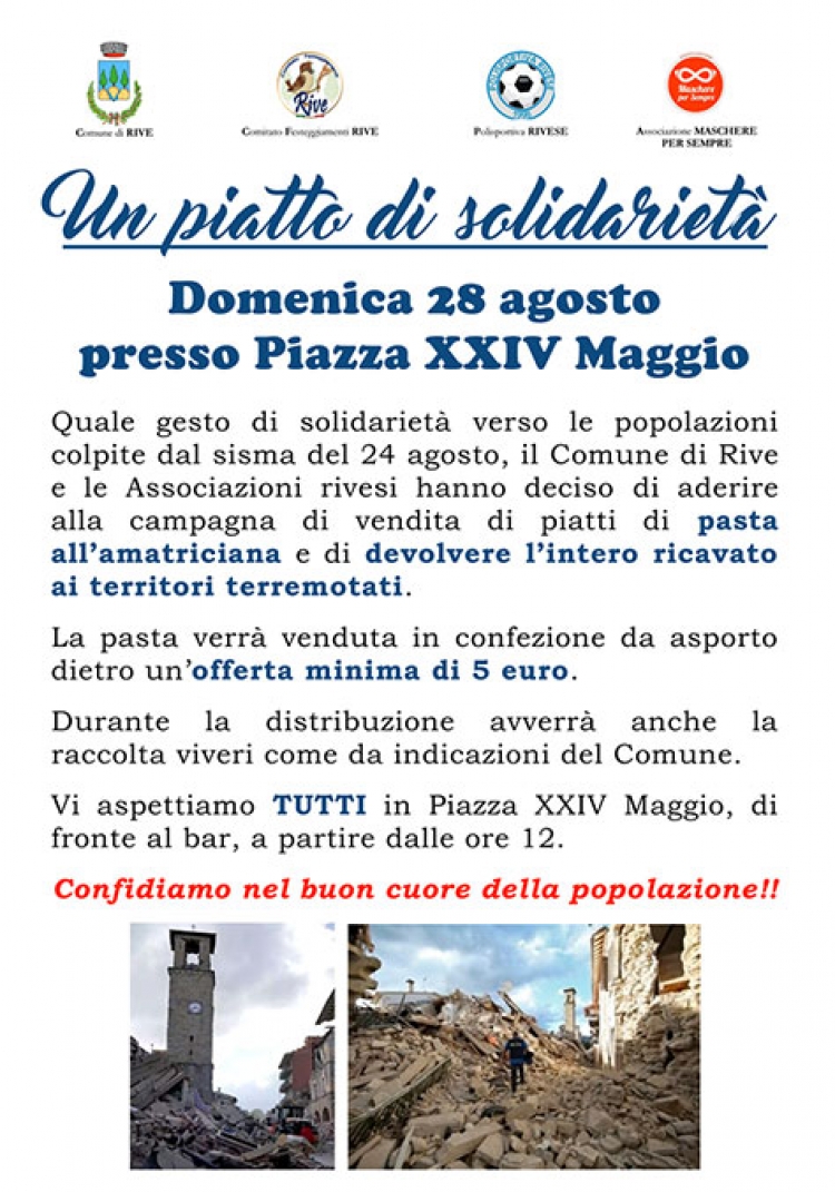 Rive e le associazioni aiuto ad Amatrice