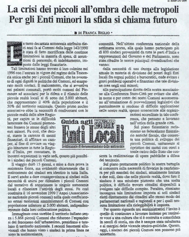 16/11/1999 Costituzione Anpci